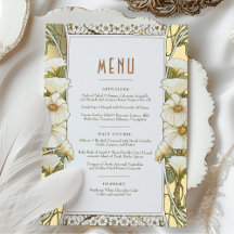 Menu Weddenschap Art Nouveau door Mucha