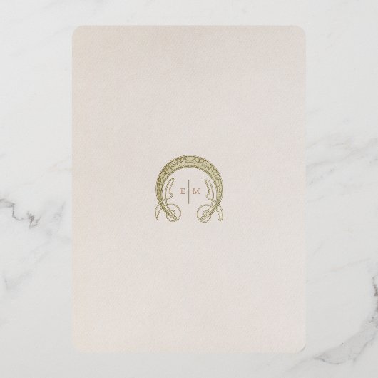 Menu Weddenschap  Art Nouveau door Mucha Invitati Folie Uitnodiging (Achterkant)