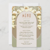 Menu Weddenschap  Art Nouveau door Mucha Invitati Kaart (Voorkant)