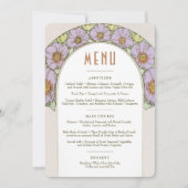 Menu Weddenschap Art Nouveau door Mucha Invitati Kaart (Voorkant)