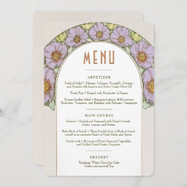 Menu Weddenschap  Art Nouveau door Mucha Invitati Kaart