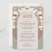 Menu Weddenschap  Art Nouveau door Mucha Invitati Kaart (Voorkant)