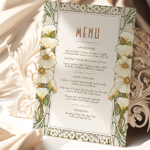 Menu Weddenschap Art Nouveau door Mucha Kaart