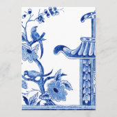 Menu Weddenschap Blue White Chinoiserie Floral (Achterkant)
