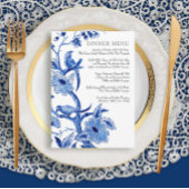 Menu Weddenschap  Blue White Chinoiserie Floral