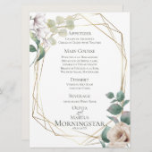 Menu Weddenschap | Ivory Peonies en Blush Magnolia Kaart (Voorkant / Achterkant)