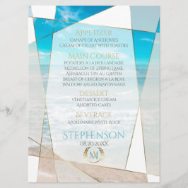 Menu Weddenschap | Modern monogram Geometrisch str
