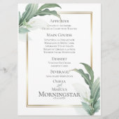 Menu Weddenschap | Moderne elegante tropische blad (Voorkant)