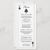 Menu Weddenschap-ontvangst afspeelkaartjes Kaart (Voorkant)