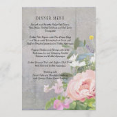 Menu Weddenschap Rustic Elegant Floral Pink Peonie (Voorkant)