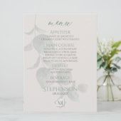 Menu Weddenschap | Silver Sage Eucalyptus Monogram (Staand voorkant)
