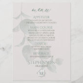 Menu Weddenschap | Silver Sage Eucalyptus Monogram (Voorkant)