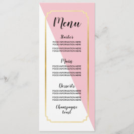 Menu Weddenschap Voedselkaarten Roze goudlegante S