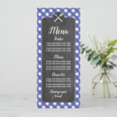 Menu Weddenschappen Blue Gingham Chalk BBQ (Staand voorkant)