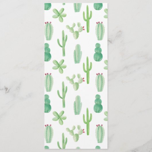 Menu Weddenschappen Cactus Reception Food Cacti (Achterkant)