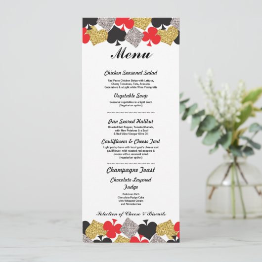 Menu Weddenschappen Kaart Las Vegas (Staand voorkant)