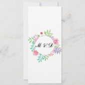 Menu Weddenschappen Receptie Elegant Floral Roos K Kaart (Achterkant)