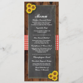 Menu Weddenschappen Receptie Rustic Red Chalk Wood Kaart