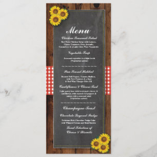 Menu Weddenschappen Receptie Rustic Red Chalk Wood Kaart