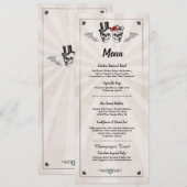 Menu Weddenschappen Receptie Rustige Rozen Kaart (Voorkant / Achterkant)