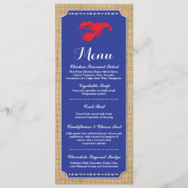 Menu Weddenschappen Reception Crawfish Boil Lobste Kaart