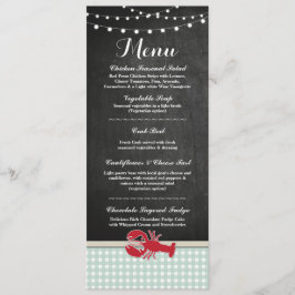 Menu Weddenschappen Reception Crawfish Boil Lobste Kaart