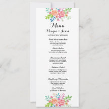 Menu Weddenschappen Reception Elegant Flowers Kaar