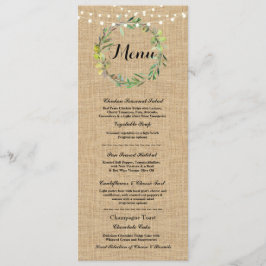 Menu Weddenschappen Reception Rustic Burlap Floral