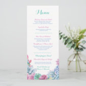 Menu Weddenschappen Reception Rustic Pastel Succul (Staand voorkant)