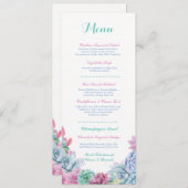 Menu Weddenschappen Reception Rustic Pastel Succul (Voorkant / Achterkant)