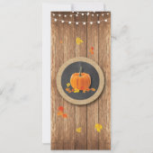 Menu Weddenschappen Reception Rustic Pumpkin Chalk Kaart (Achterkant)