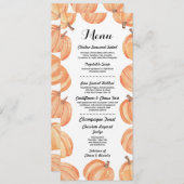 Menu Weddenschappen Reception Rustic Pumpkin Herfs Kaart (Voorkant / Achterkant)