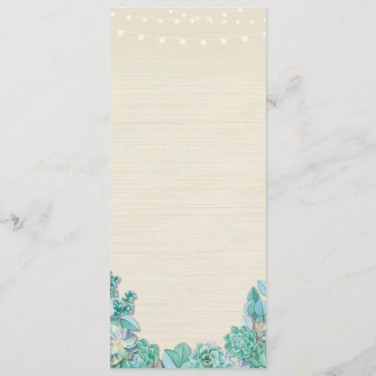 Menu Weddenschappen Reception Rustic Succulents Mi (Achterkant)