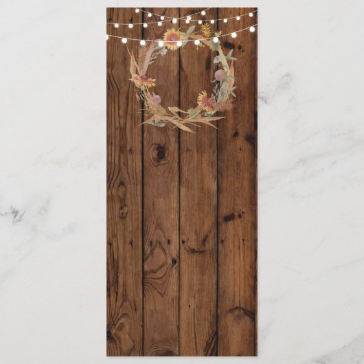 Menu Weddenschappen Reception Rustic Wood Herfst L (Achterkant)