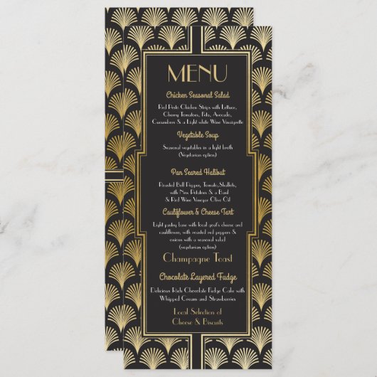 Menu Wedding 1920 Art Deco Reception (Voorkant / Achterkant)