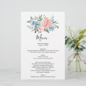Menu Wedding Menus Menus Menues Waterverf Rozen (Staand voorkant)