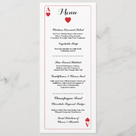 Menu Wedding Reception die Kaarten speelt Weg van 