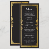 Menu Wedding Reception Rustic Art Deco 1920 Kaart (Voorkant / Achterkant)