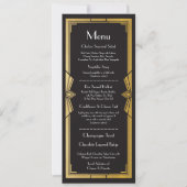 Menu Wedding Reception Rustic Art Deco 1920 Kaart (Voorkant)