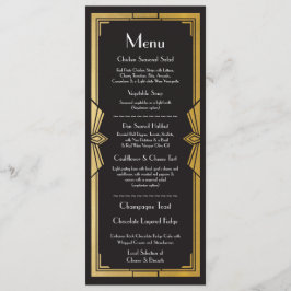 Menu Wedding Reception Rustic Art Deco 1920 Kaart