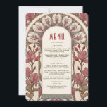 Menu Wedding Vintage Kaart<br><div class="desc">Menu Card in Art Nouveau style for your vintage-themed wedding by Alphonse Mucha in a floral, romantic, and whimsical design. Victorian flourishes complement classic art deco fonts. Please enter your custom information, and you're done. If you wish to change the design further, click the blue "Customize It" button. Thank you...</div>