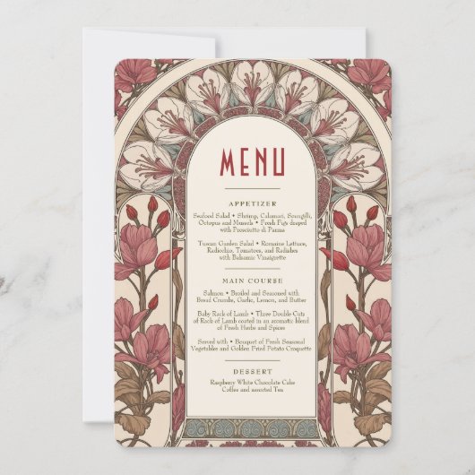 Menu Wedding Vintage Kaart (Voorkant)
