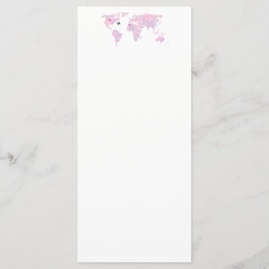 Menu Wereldkaart Waterverf bestemming (Achterkant)