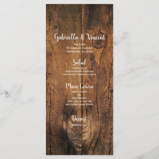 Menu Westerne bruiloft Daisy and Horse Bit (Achterkant)