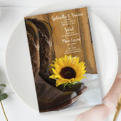 Menu Westerne bruiloft land Sunflower