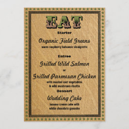 Menu westerne stijlontvangst partyDinner