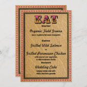 Menu westerne stijlontvangst partyDinner Kaart (Voorkant / Achterkant)