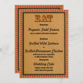 Menu westerne stijlontvangst partyDinner Kaart (Voorkant / Achterkant)