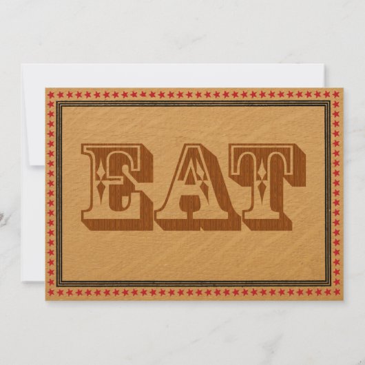 Menu westerne stijlontvangst partyDinner Kaart (Achterkant)