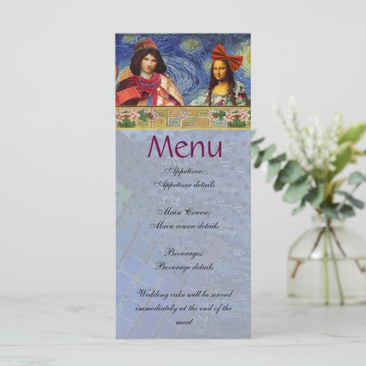 Menu Whimsical Fun Vintage Wedding (Staand voorkant)